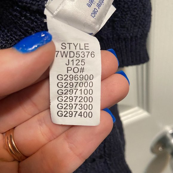 Lucky Brand Open Stitch Navy Blue Cardigan Size Medium - Picture 3 of 8